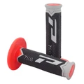 REVETEMENT POIGNEE PROGRIP MOTO OFF ROAD 788 TRIPLE DENSITE BASE COLOR GRIS /NOIR/ROUGE CLOSED END 115mm (CROSS/MX) (PAIRE)