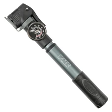 MINI PUMP - ROAD/MTB - P2R ALUMINIUM SILVER - 7 BARS VP/VS - WITH AIR GAUGE