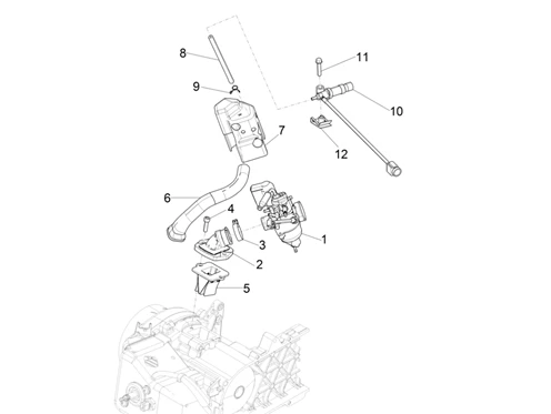 Carburateur complet - Raccord d'admission