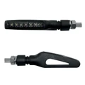 CLIGNOTANT SEQUENTIEL MOTO TAAC FR02 7 LEDS FUME/NOIR (M8 / LONG 96mm / H 15mm) (PAIRE) QUALITE PREMIUM  -HOMOLOGUE ECE-