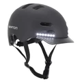 CASQUE VELO ADULTE NEWTON CITY V3 NOIR MAT IN-MOLD AVEC VISIERE TAILLE 58-61 AVEC SYSTEME ECLAIRAGE AVANT ARRIERE INTEGRE EN USB SYSTEME FIDLOCK (VENDU EN BOITE)