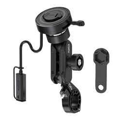 SUPPORT SMARTPHONE/TELEPHONE MOTO GR XPLORE FIXATION GUIDON 22 à 32mm ALU CNC ANTIVIBRATION ROTATION 360- A UNE MAIN DOUBLE VERROUILLAGE AVEC CHARGEUR INDUCTION (VENDU A L'UNITE) GR-MW60-L