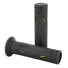 REVETEMENT POIGNEE PROGRIP MOTO ON ROAD 718 DOUBLE DENSITE NOIR/JAUNE CLOSED END 122mm (PAIRE)