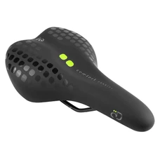 SELLE NEWTON CITY CONFORT DENSITY LINE UNISEX ATHLETIC NOIR DECO VERT/GRIS 270x175mm RAIL ACIER NOIR