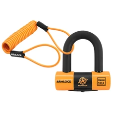 ANTIVOL U / BLOQUE DISQUE ARMLOCK CK5 NOIR/ORANGE MINI 52x65mm DIAM 16mm AVEC CORDON DE RAPPEL ORANGE (CLASSE SRA) (3 CLES)