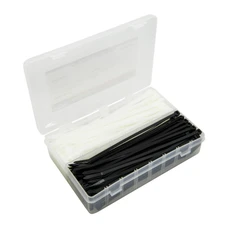 COLLIER DE SERRAGE NYLON TYPE RILSAN 4,8X200mm NOIR ET TRANSPARENT (BOITE DE 200) -P2R