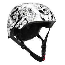 CHILD BIKE HELMET- DISNEY V3 AVENGERS COMICS - WHITE WITH RATCHET SETTING EURO 54-58 (ON CARD)