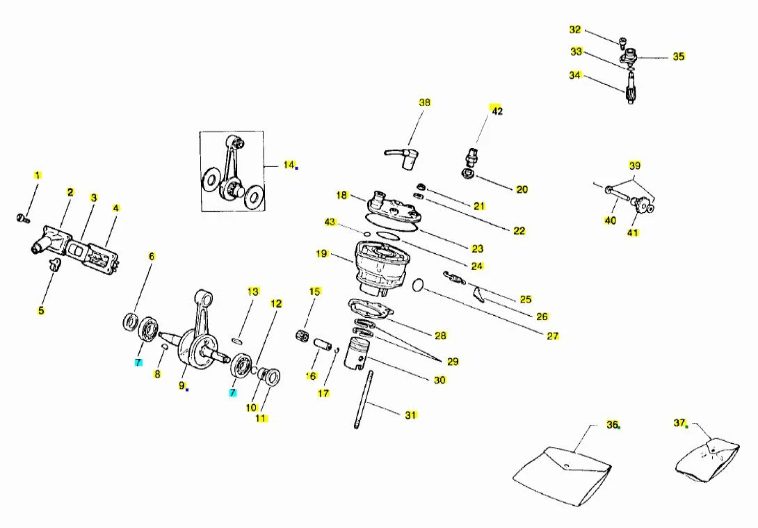 Arbre moteur - cylindre