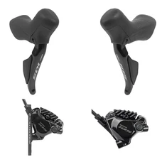 FREIN A DISQUE ROUTE HYDRAULIQUE SHIMANO 105 AVANT ET ARRIERE 12V. Di2 R7170 DOUBLE NOIR (LEVIER/MANETTE AVEC ETRIER BR-R7070+DURITE ASSEMBLE 1000mm AVANT ET 1700mm ARRIERE) (MONTAGE ATELIER)