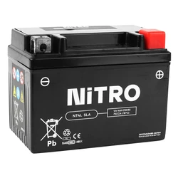 BATTERIE 12V 4 Ah NT4L NITRO SLA SANS ENTRETIEN PRETE A L'EMPLOI (Lg114xL71xH86mm) (EQUIVALENT YT4L / AGM / GEL) (ACTIVEE EN USINE/FA)