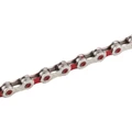 CHAIN FOR BICYCLE - 11 SPEED.NEWTON KMC SILVER/RED 116 LINKS COMPATIBLE SHIMANO/SRAM