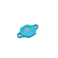 OBTURATEUR POMPE A HUILE 50 A BOITE KRM PRO RIDE POUR MINARELLI 50 AM6/DERBI 50 SENDA, GPR ALU CNC BLEU TURQUOISE (MODELE REVERSIBLE)