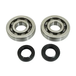 ROULEMENT D'EMBIELLAGE + JOINT SCOOT P2R ADAPTABLE PIAGGIO 50 ZIP 2T, TYPHOON, NRG/GILERA 50 STALKER, RUNNER (KIT SC04A47CS TPI ACIER C4/JOINT NITRILE)