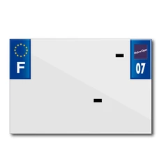 BANDE PLAQUE MOTO 210x145 POUR PVC AVEC RAISON SOCIALE DEP. 07/EURO (VENDU A L'UNITE)