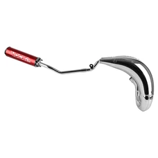 EXHAUST FOR 50cc MOTORBIKE VOCA CROSS CHROMED FOR SHERCO 50 SM-R, SE-R (TOP MOUNTING - RED ALUMINIUM SILENCER)