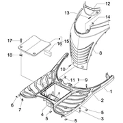 Protection centrale - Repose-pieds