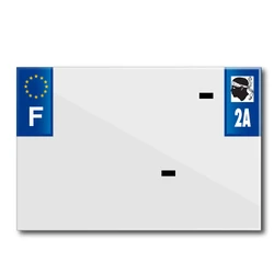 BANDE PLAQUE MOTO 210x145 POUR PVC AVEC RAISON SOCIALE DEP.2A/EURO (VENDU A L'UNITE)
