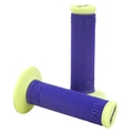 REVETEMENT POIGNEE PROGRIP MOTO OFF ROAD 708 DOUBLE DENSITE  BLEU ELECTRIQUE/JAUNE FLUO CLOSED END 115mm (AVEC LOCK ON - LIVRER AVEC 5 EMBOUTS) (CROSS/MX) (PAIRE)