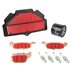 KIT ENTRETIEN MOTO ADAPTABLE SUZUKI 750 GSR 2011>2016 PLAQUETTE METAL FRITTE (PACK 9 PIECES) -SELECTION P2R PREMIUM