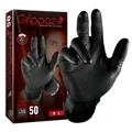 GANTS ATELIER NITRILE ECAILLES DE POISSON RESISTANT AUX PRODUITS CHIMIQUES, AUX HUILES, A L'ESSENCE NOIR T10 (XL) (BOITE DE 50)