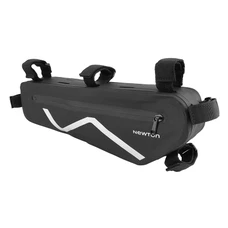 SACOCHE DE CADRE VELO NEWTON NOIR FIXATION VELCRO OUVERTURE LATERALE ZIP ETANCHE + POCHE LATERALE ZIP ETANCHE 2.8L (380X130x60mm)