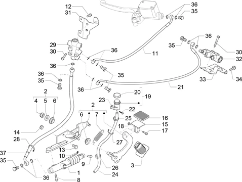 Groupe pédales - Leviers