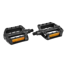 FLAT PEDAL FOR BMX- NEWTON -RESIN-BLACK 1/2" ON BEARINGS (PAIR ON CARD)