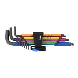 WERA 950 HF HEX PLUS BLACKLASER METRIC - L KEY SET 9 PIECES - German tools for workshop