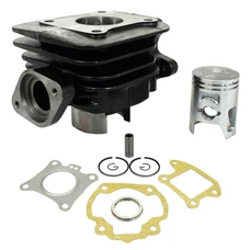 CYLINDRE SCOOT ADAPTABLE KYMCO 50 AGILITY 2T, PEOPLE 2T, SUPER 9 2T (ADMISSION DANS CYLINDRE, AXE DE PISTON 12 mm)  -P2R FONTE PREMIUM-