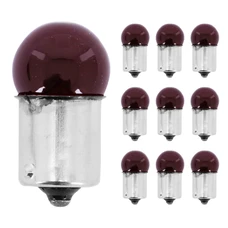 AMPOULE/LAMPE STANDARD 12V 10W CULOT BA15s BULB G18,5 GRAISSEUR ROUGE (FEU DE POSITION) (BOITE DE 10)  -P2R-