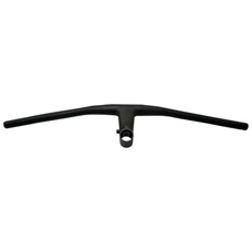 HANDLEBAR- FOR MTB - FLAT BAR - STEALTH ALUMINIUM- BLACK - Wd 680mm WITH INTEGRATED STEM L90mm - FOR STEERER Ø 1"1/8