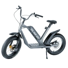 DRAISIENNE ELECTRIQUE RMS E-DRAIS MAX GRIS FONCE RAL 7015 MOTEUR 350 W HOMOLOGUE NF EN 14764 (GARDE-BOUE EN OPTION) (DIM 1,65x0,83x1,18m) -MADE IN FRANCE