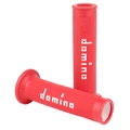 REVETEMENT POIGNEE DOMINO MOTO ON ROAD A010 ROUGE/BLANC OPEN END 120-125mm (PAIRE)