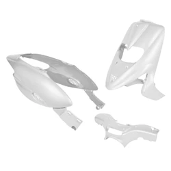 CARROSSERIE/CARENAGE SCOOT ADAPTABLE GILERA 50 STALKER BLANC BRILLANT (KIT 5 PIECES) (AVEC TRAPPE)  -P2R-