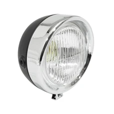 PHARE/PROJECTEUR CYCLO ADAPTABLE PEUGEOT 103/MBK 51 ROND DIAM 130mm NOIR (AMPOULE BA15S) -SELECTION P2R