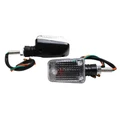 TURN SIGNAL (UNIVERSAL) REPLAY MINI RECTANGLE BLANC/BLACK (PAIR) ** (L 76mm / H 40mm / Wd 36mm)