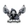AUTOCOLLANT/STICKER LETHAL THREAT MINI REAPER GUN (60x80mm)