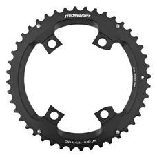 PLATEAU ROUTE 4BRA D.110 POUR SHIMANO ULTEGRA R8100/ DURA-ACE R9200/ 105 R7100 STRONGLIGHT DOUBLE 44DTS EXTERIEUR NOIR ALU 12V. POUR INTERIEUR 34DTS (PENSER A COMMANDER LE KIT INTRAVIS CORRESPONDANT)