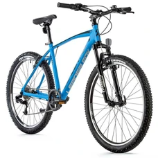 VELO MUSCULAIRE VTT 26 LEADER FOX MXC BLEU MAT 8V CADRE 18 POUCES (TAILLE JUNIOR GARCON 170 à 178 cm)