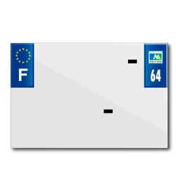 BANDE PLAQUE MOTO 210x145 POUR PVC AVEC RAISON SOCIALE DEP. 64/EURO (VENDU A L'UNITE)