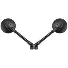 RETROVISEUR MOTO AVOC INDIANA ROND ALU CNC NOIR 76 mm FIXATION M8 + M10 (PAIRE)