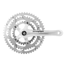 PEDALIER ROUTE STRONGLIGHT 9/10V. IMPACT ARGENT 170mm 52-42-30 COMPATIBLE 8/9V. (AXE CARRE 115mm)