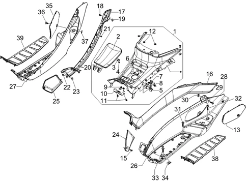 Protection centrale - Repose-pieds