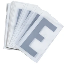 LETTER FOR LICENSE PLATE PVC MOTORBIKE/SCOOTER  45mm  E  (SOLD PER 10)