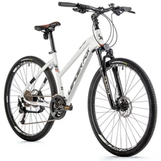 HYBRID BIKE 28" LEADER FOX  SUMAVA 2023 "For Lady" MATT WHITE - 9 Speed- Frame 20" - ( RIDER SIZE from  180 > 188 cm)