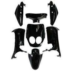 CARROSSERIE/CARENAGE SCOOT ADAPTABLE MBK 50 OVETTO 2008>2010 YAMAHA 50 NEOS 2008>2010 NOIR BRILLANT (KIT 7 PIECES)  -P2R-