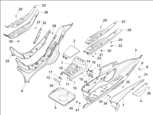 Protection centrale - Repose-pieds