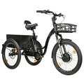 TRICYCLE ELECTRIQUE/VAE CITY LEADER FOX 24" CURTIS 2025 MIXTE NOIR BRILLANT 8V SHIMANO NEXUS MOTEUR ROUE AV BAFANG 36V 45Nm BATTERIE 17,4Ah FREIN ET RETROPEDALAGE