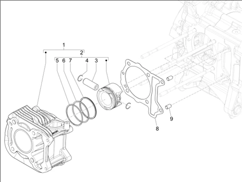 Groupe cylindre-piston-axe