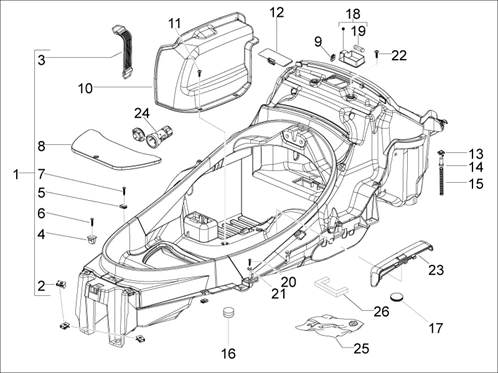 Logement casque - Dessous de selle